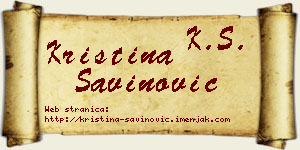 Kristina Savinović vizit kartica